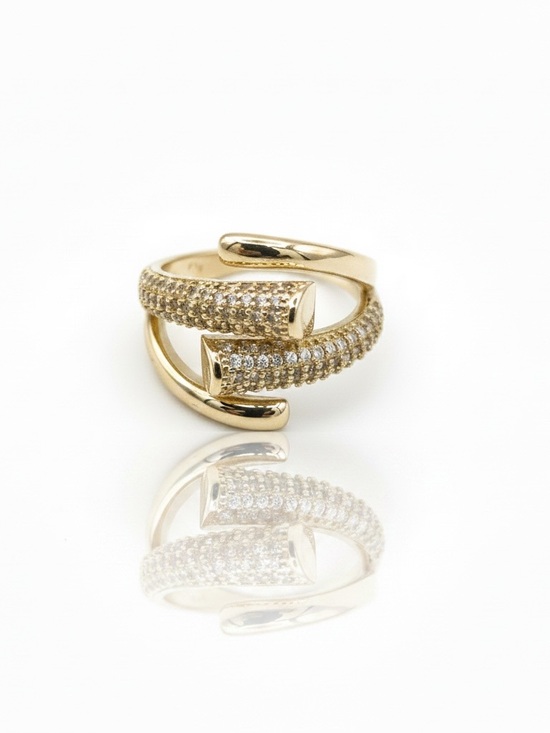 Jewelry - Gold Pavé Wrap Ring - Adjustable